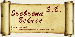 Srebrena Bekrić vizit kartica